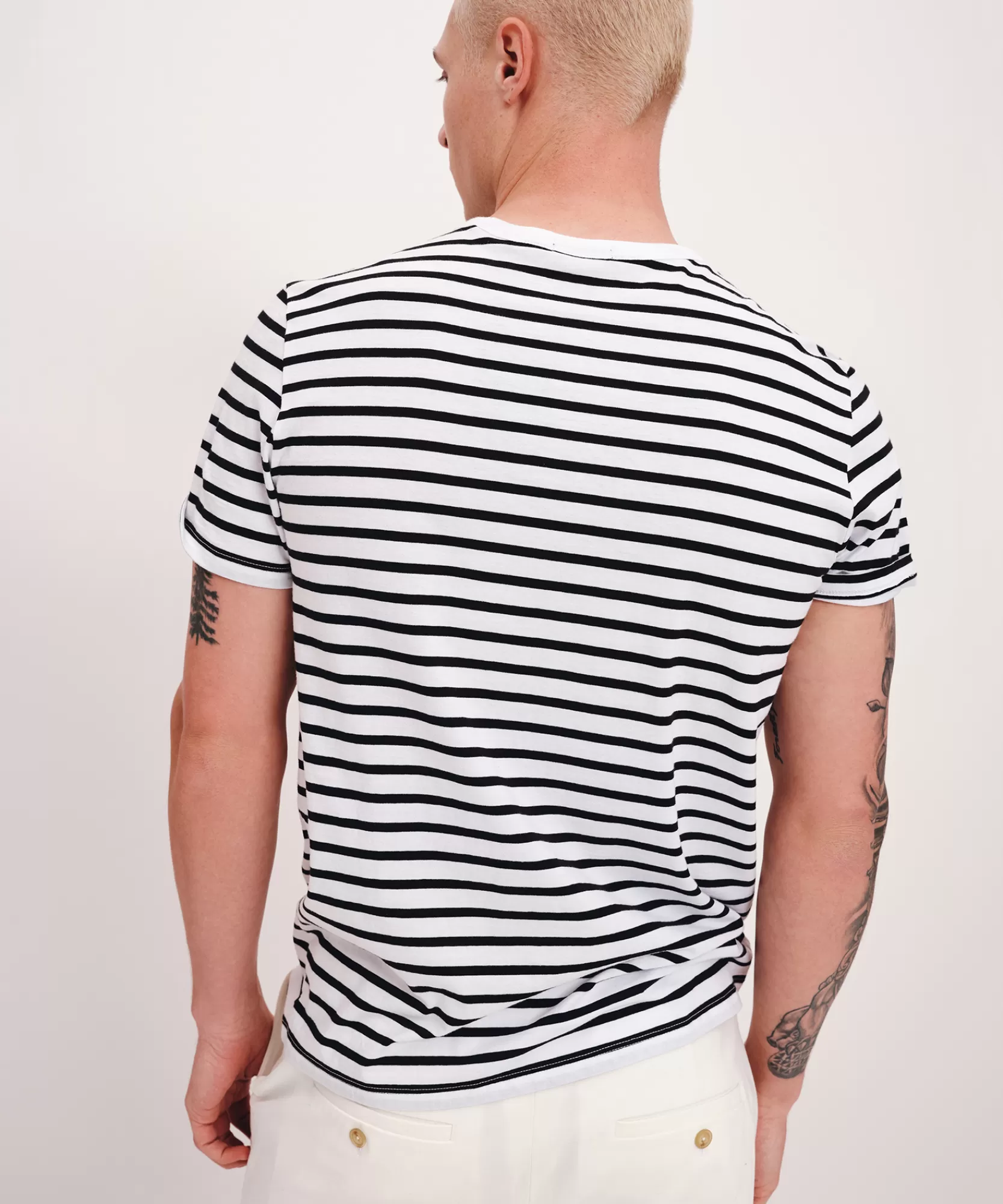 ATM Anthony Thomas Melillo T-Shirts | Classic Jersey Stripe Short Sleeve Crew Neck Tee -