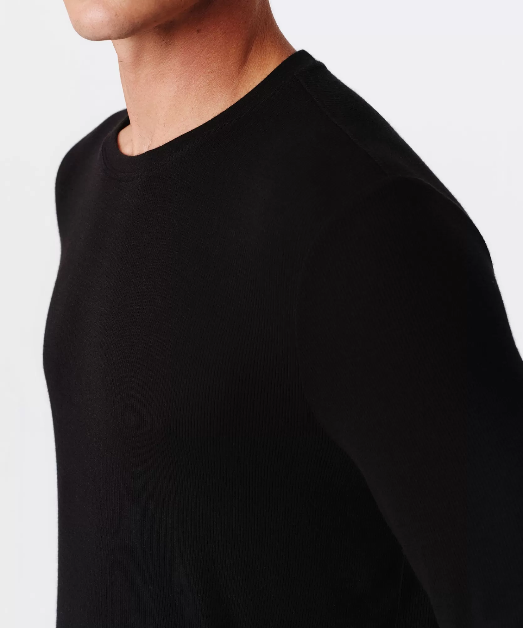 ATM Anthony Thomas Melillo T-Shirts | Modal Rib Oversized Long Sleeve Crew Neck Tee -