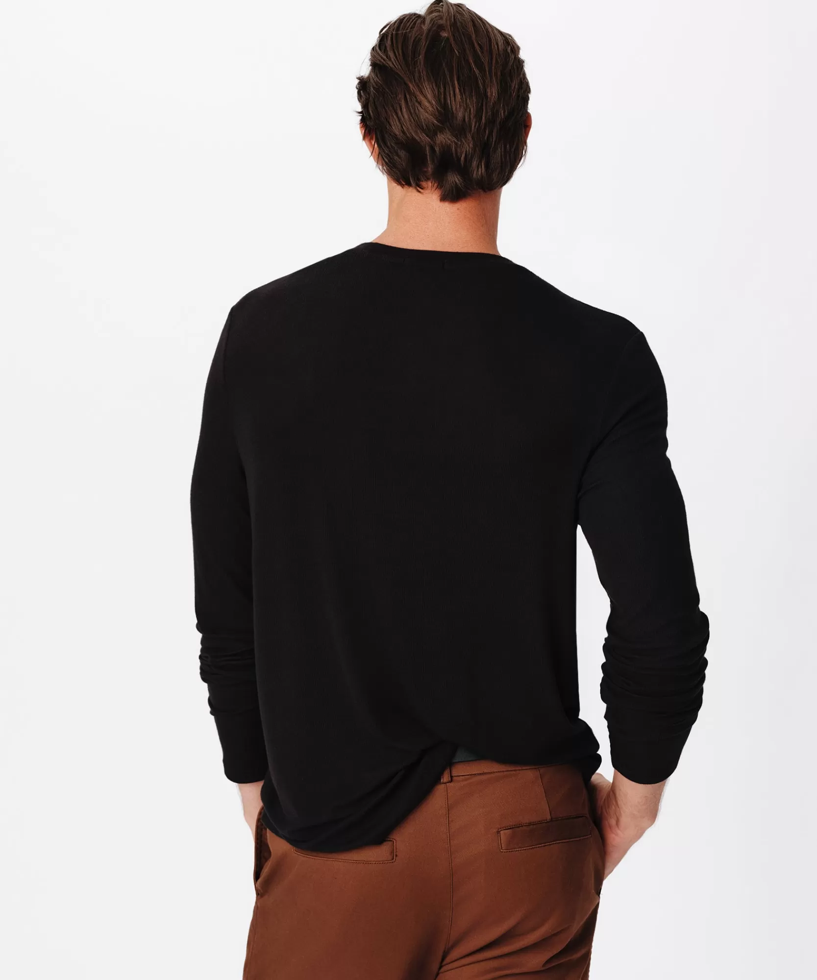 ATM Anthony Thomas Melillo T-Shirts | Modal Rib Oversized Long Sleeve Crew Neck Tee -