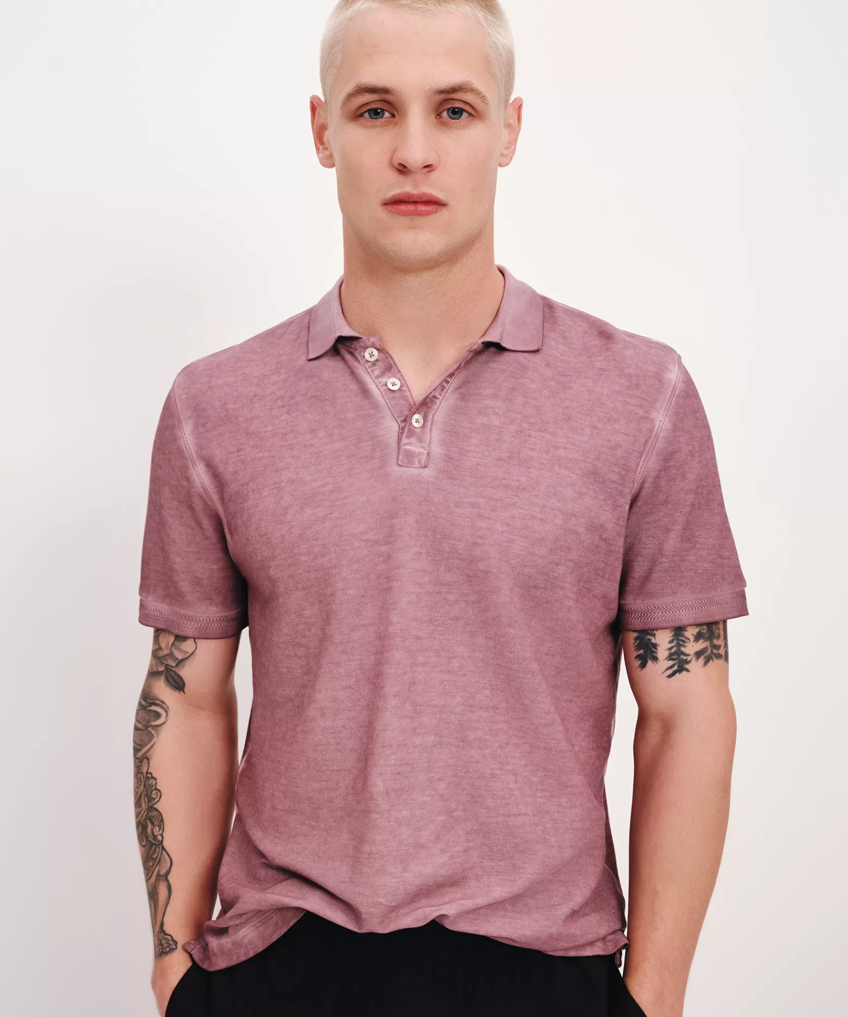 ATM Anthony Thomas Melillo Polo Shirts | Pique With Chroma Wash Short Sleeve Polo -