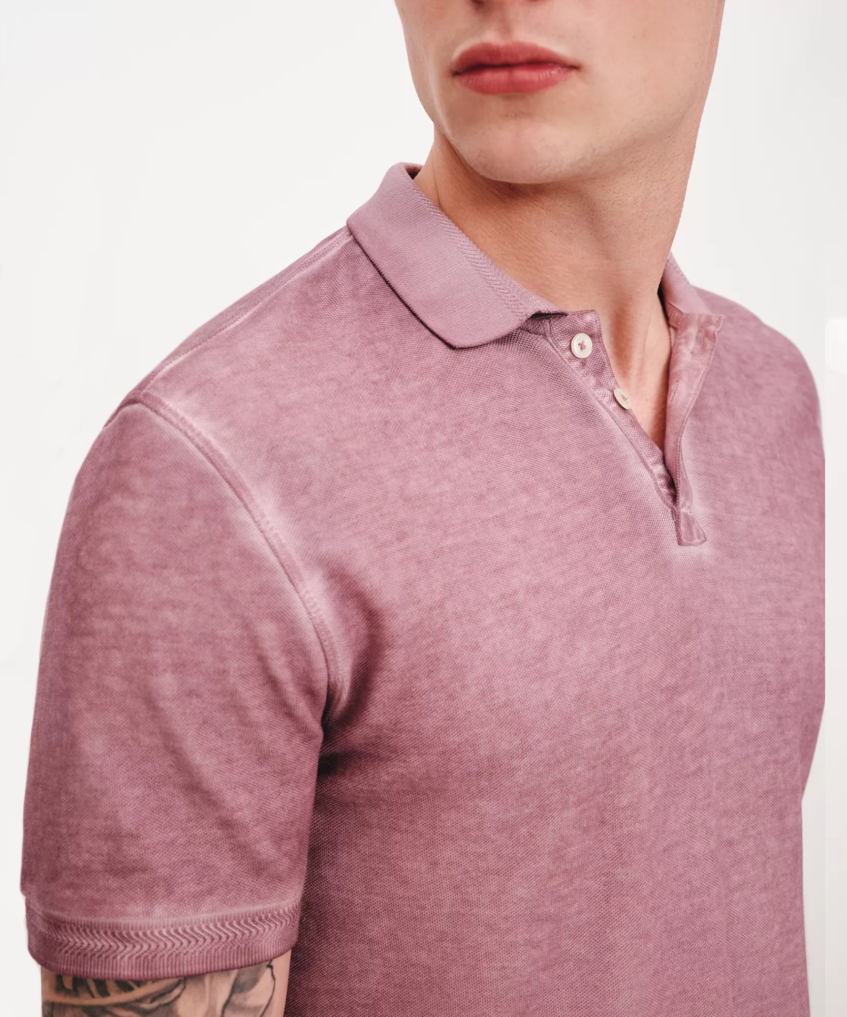 ATM Anthony Thomas Melillo Polo Shirts | Pique With Chroma Wash Short Sleeve Polo -