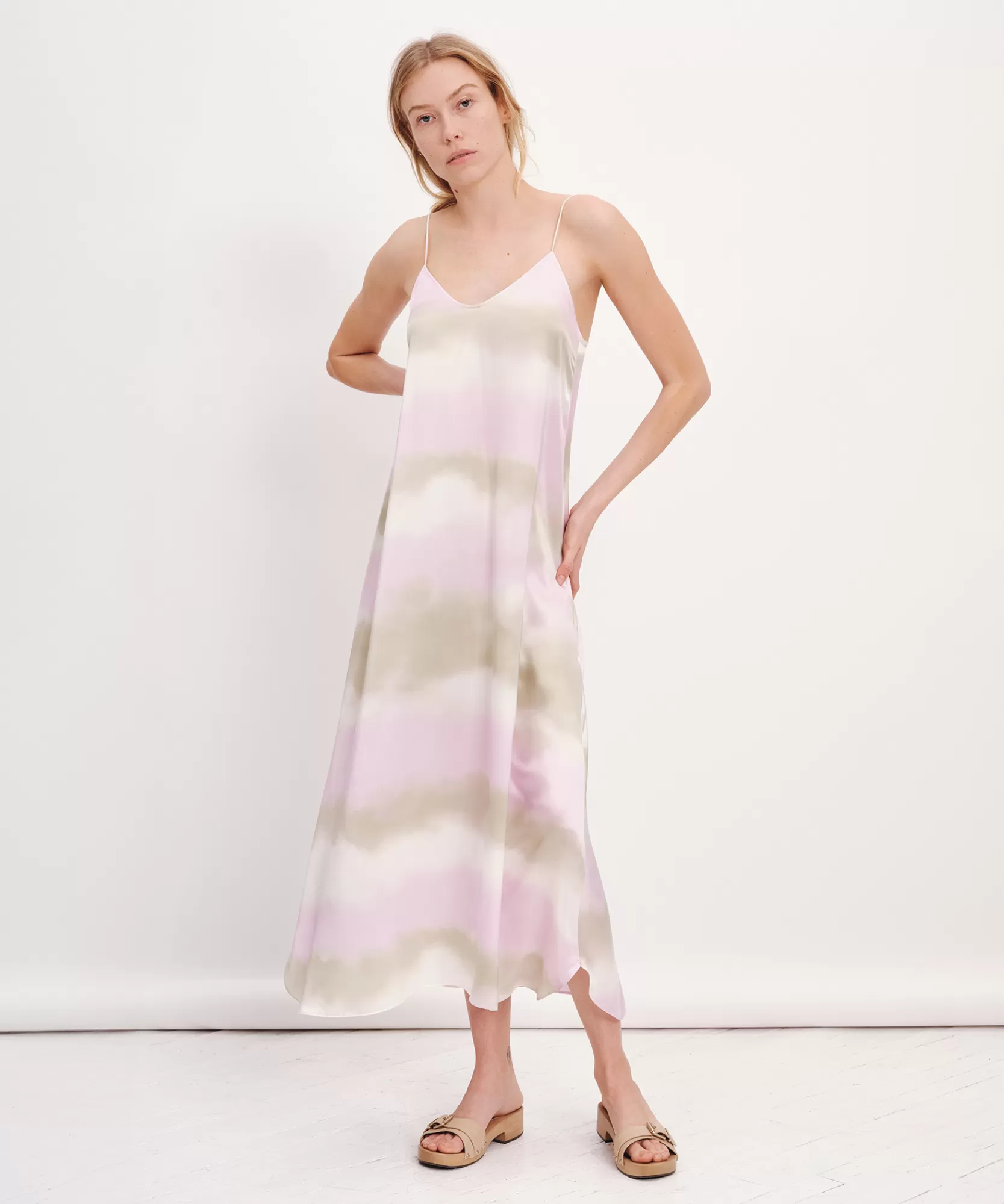 Women ATM Anthony Thomas Melillo Dresses | Silk Charmeuse With Sleeveless Dress -