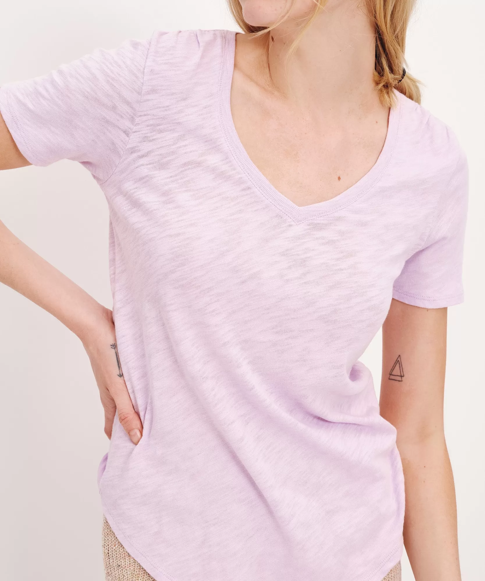 Women ATM Anthony Thomas Melillo Tops & Jersey Shirts | T-Shirts | Slub Jersey Classic Short Sleeve V-Neck Tee -