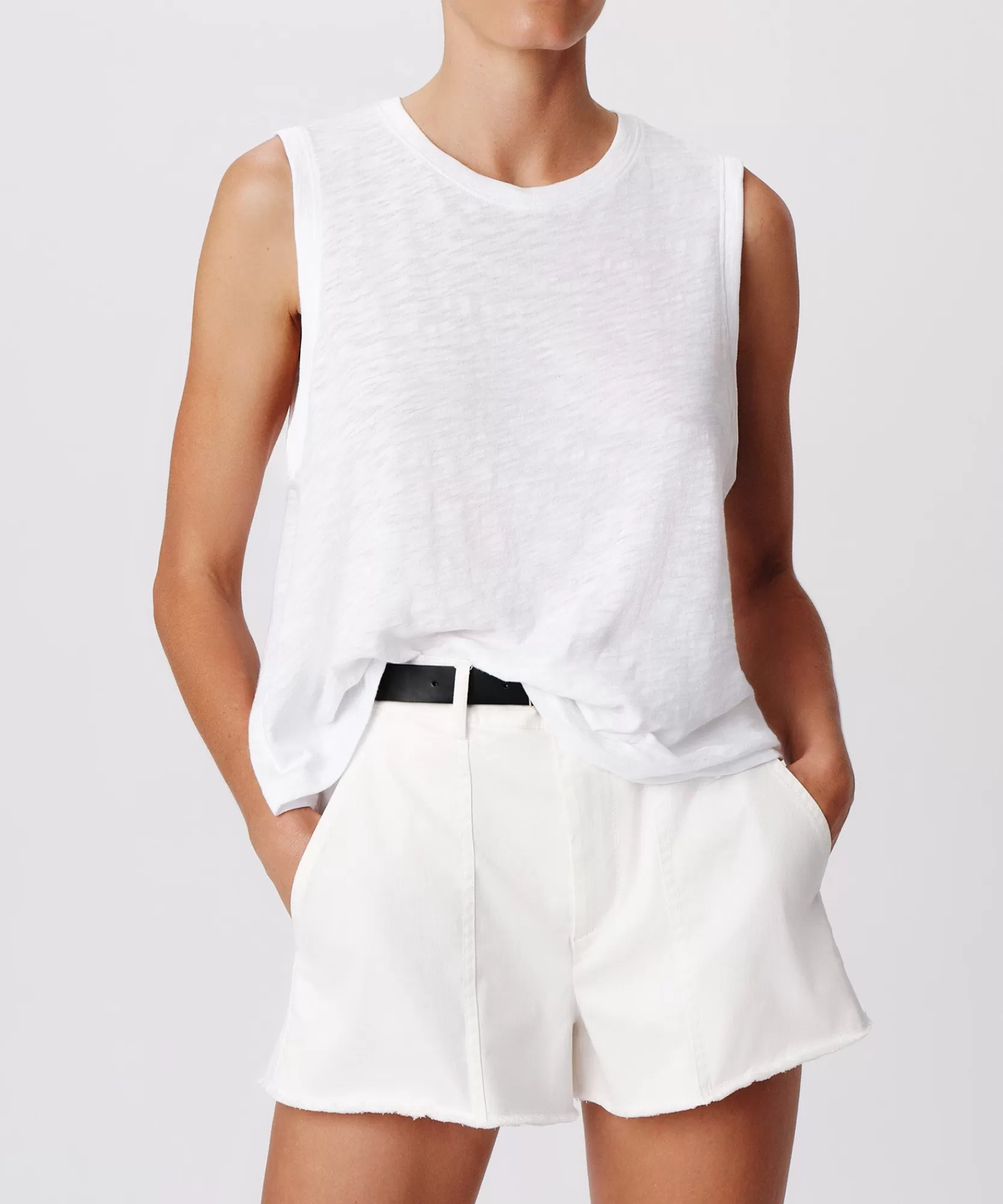 Women ATM Anthony Thomas Melillo Tops & Jersey Shirts | T-Shirts | Slub Jersey Crew Neck Tank -