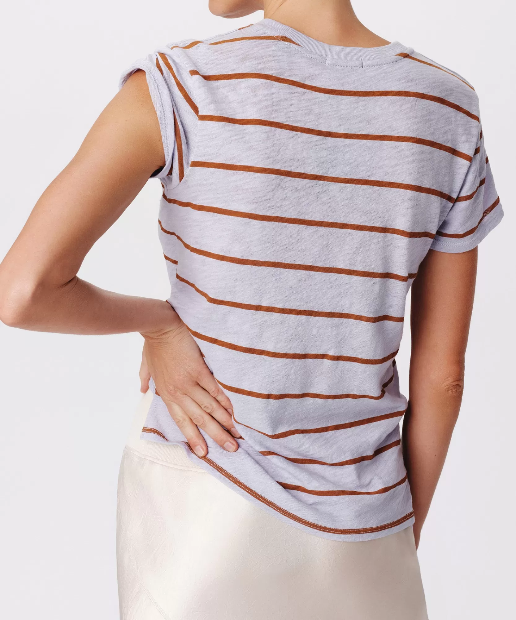 Women ATM Anthony Thomas Melillo T-Shirts | Tops & Jersey Shirts | Slub Jersey Stripe Schoolboy Short Sleeve Crew Neck Tee -