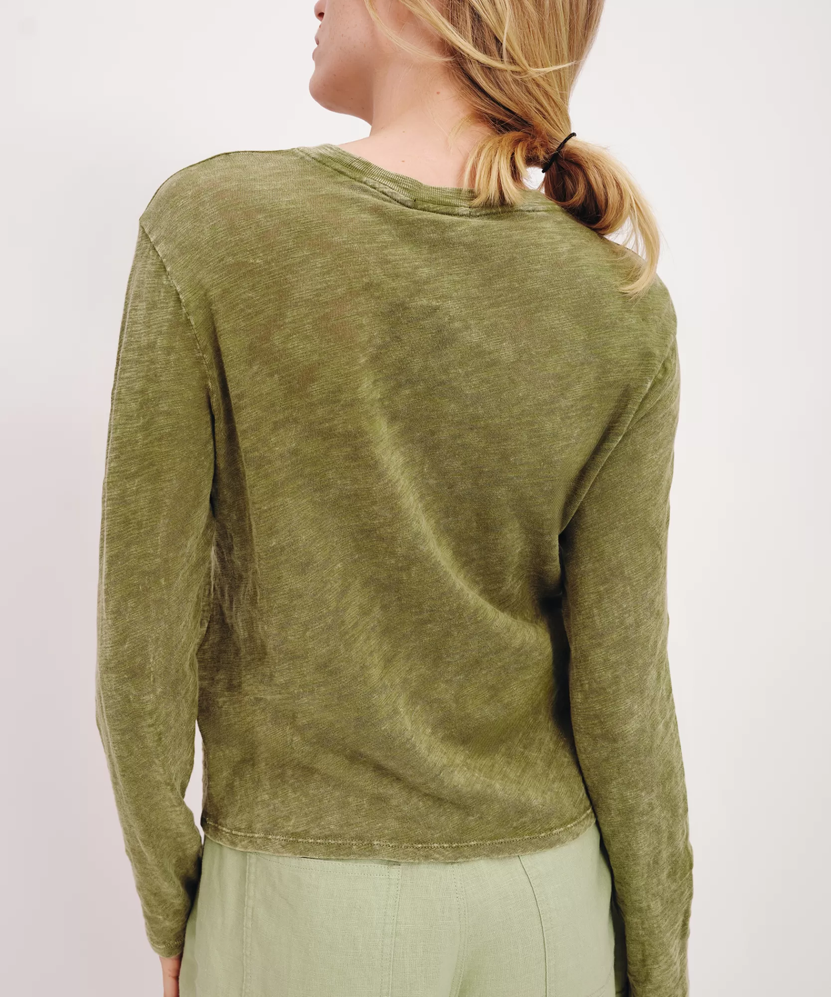 Women ATM Anthony Thomas Melillo Tops & Jersey Shirts | T-Shirts | Slub Jersey With Chroma Wash Long Sleeve Crop Tee -