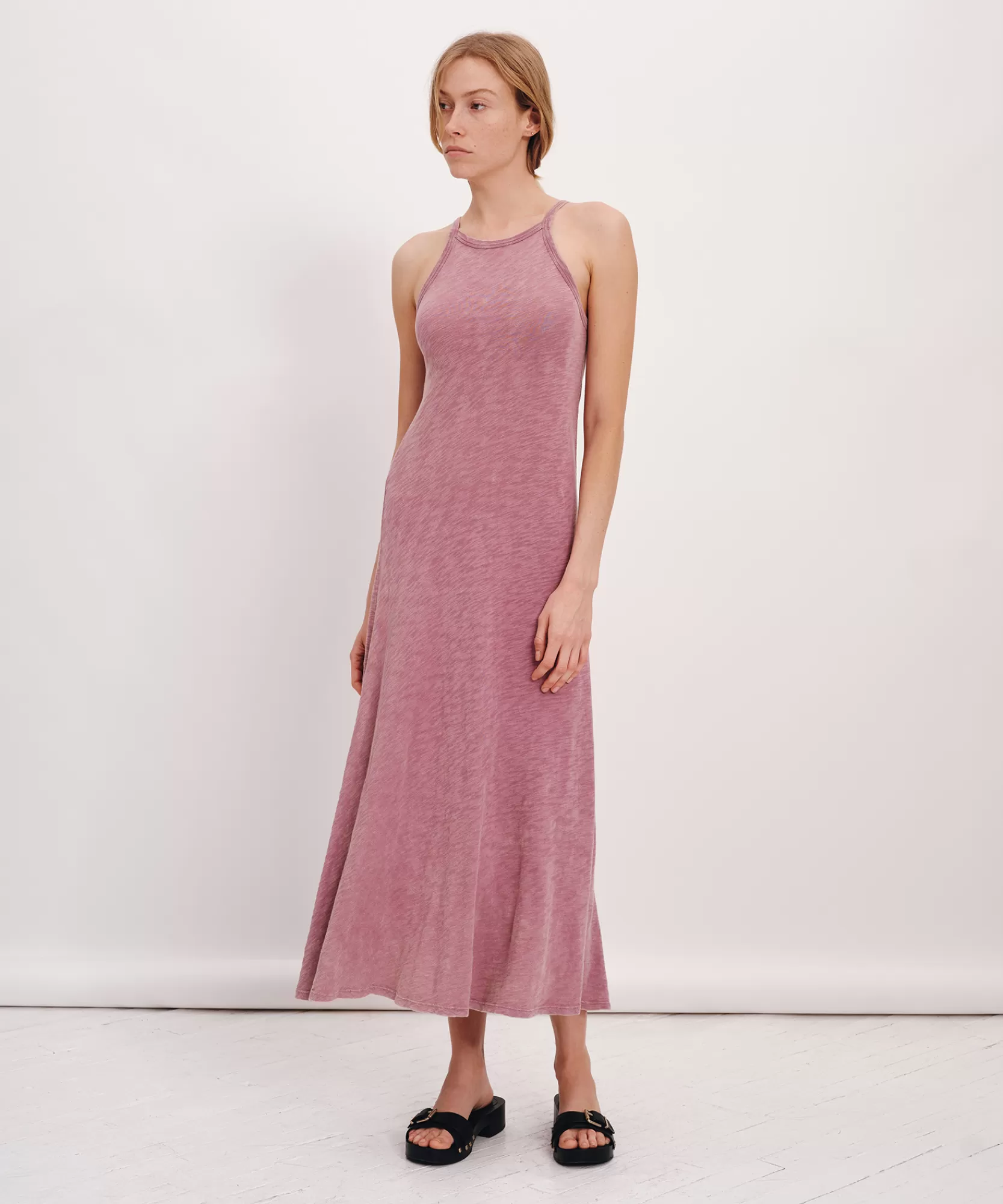 Women ATM Anthony Thomas Melillo Dresses | Slub Jersey With Chroma Wash Tank Maxi Dress -
