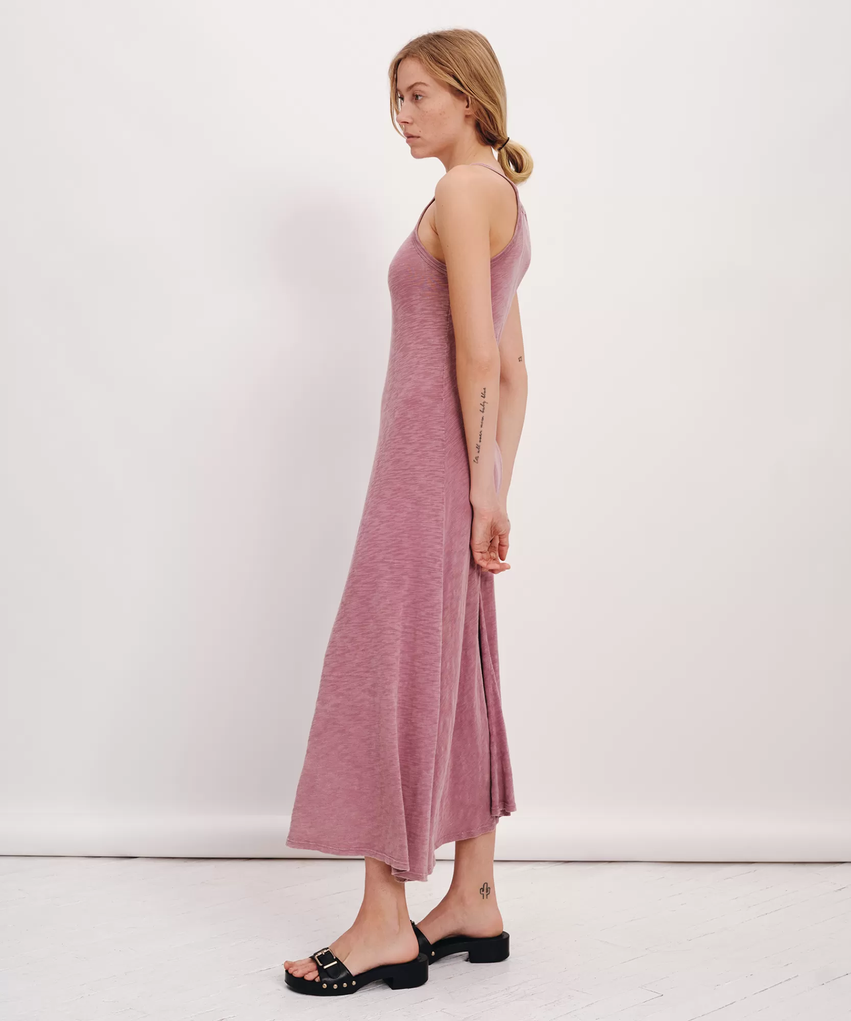 Women ATM Anthony Thomas Melillo Dresses | Slub Jersey With Chroma Wash Tank Maxi Dress -