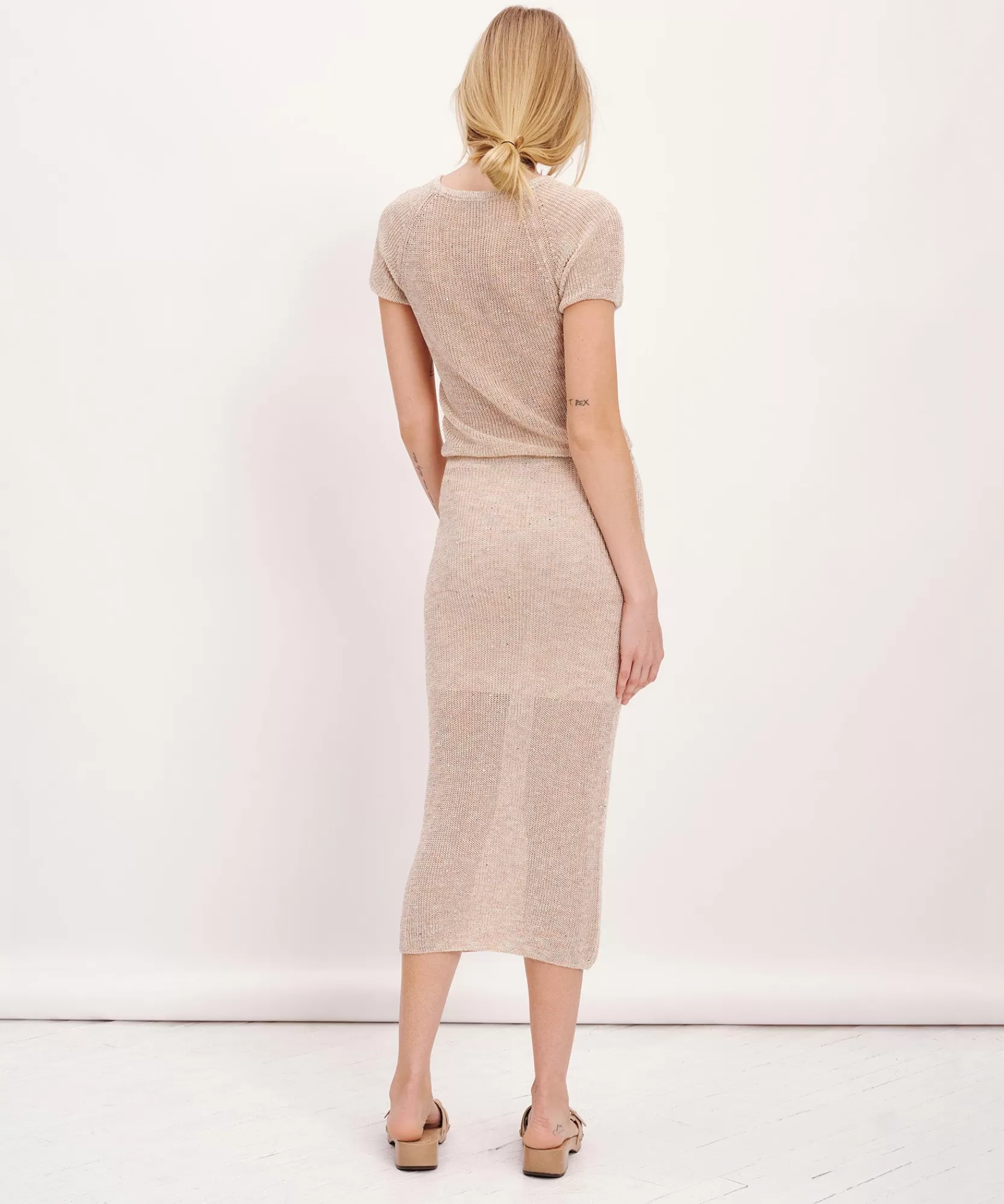 Women ATM Anthony Thomas Melillo Skirts & Shorts | Spacedyed Cotton Linen Blend Midi Skirt -