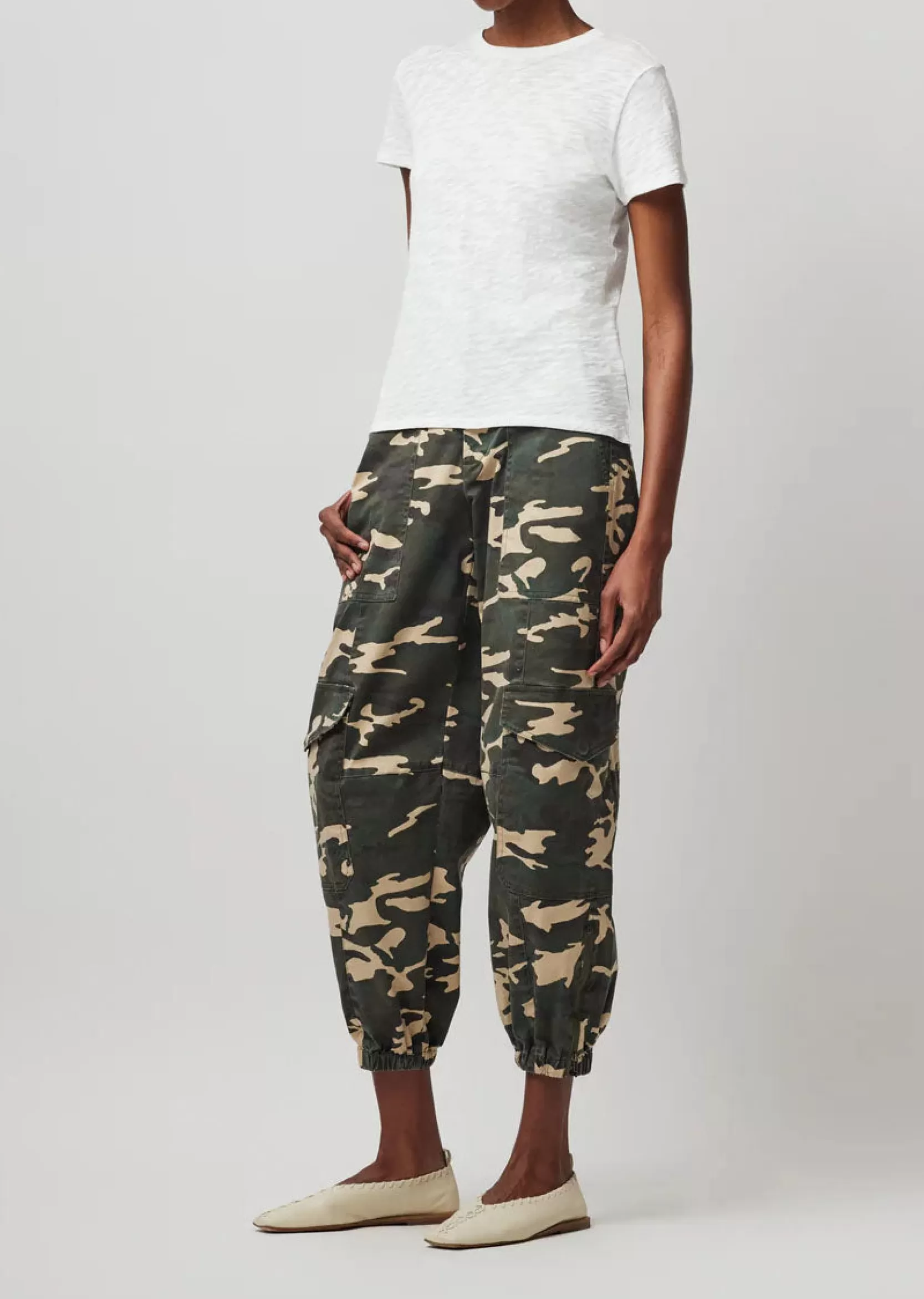 Women ATM Anthony Thomas Melillo Pants & Jumpsuits | Washed Cotton Twill With Camo Print Cargo Pant -