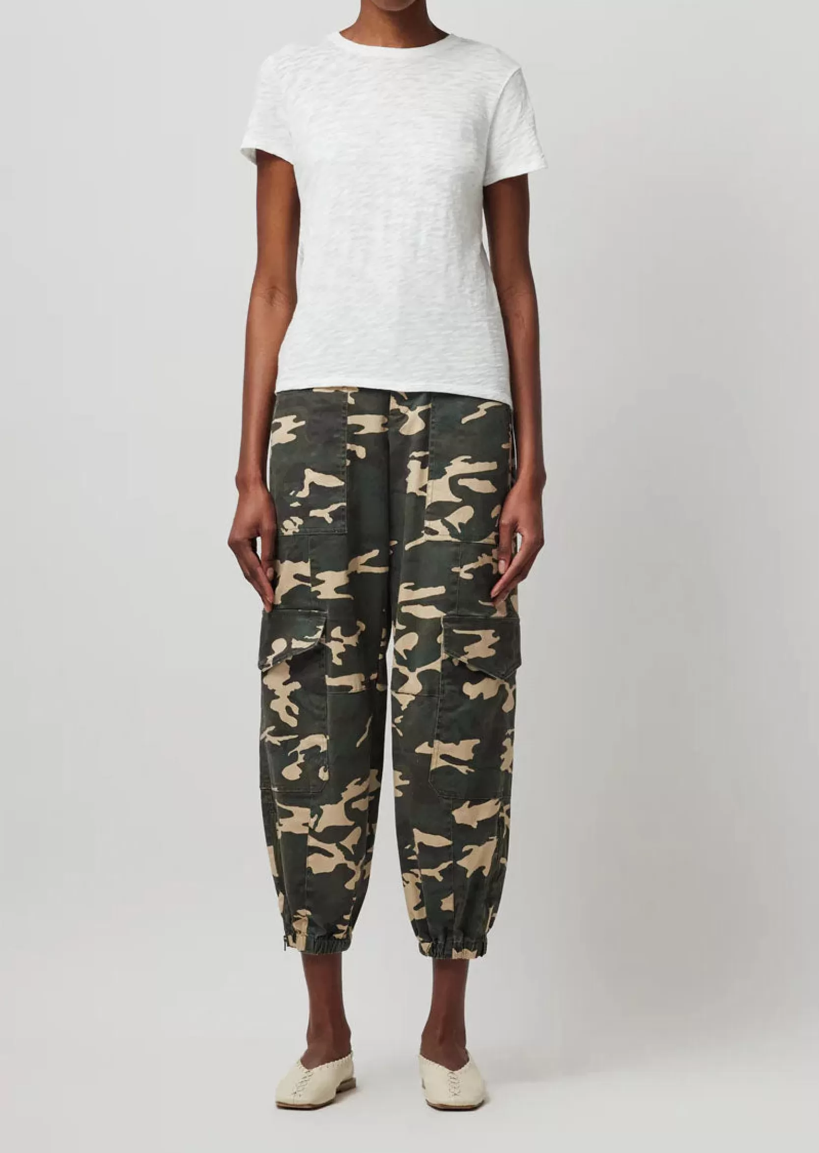 Women ATM Anthony Thomas Melillo Pants & Jumpsuits | Washed Cotton Twill With Camo Print Cargo Pant -
